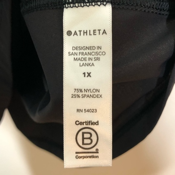 Athleta Black Racerback  Tank with Logo Size 1X - Picture 3 of 5